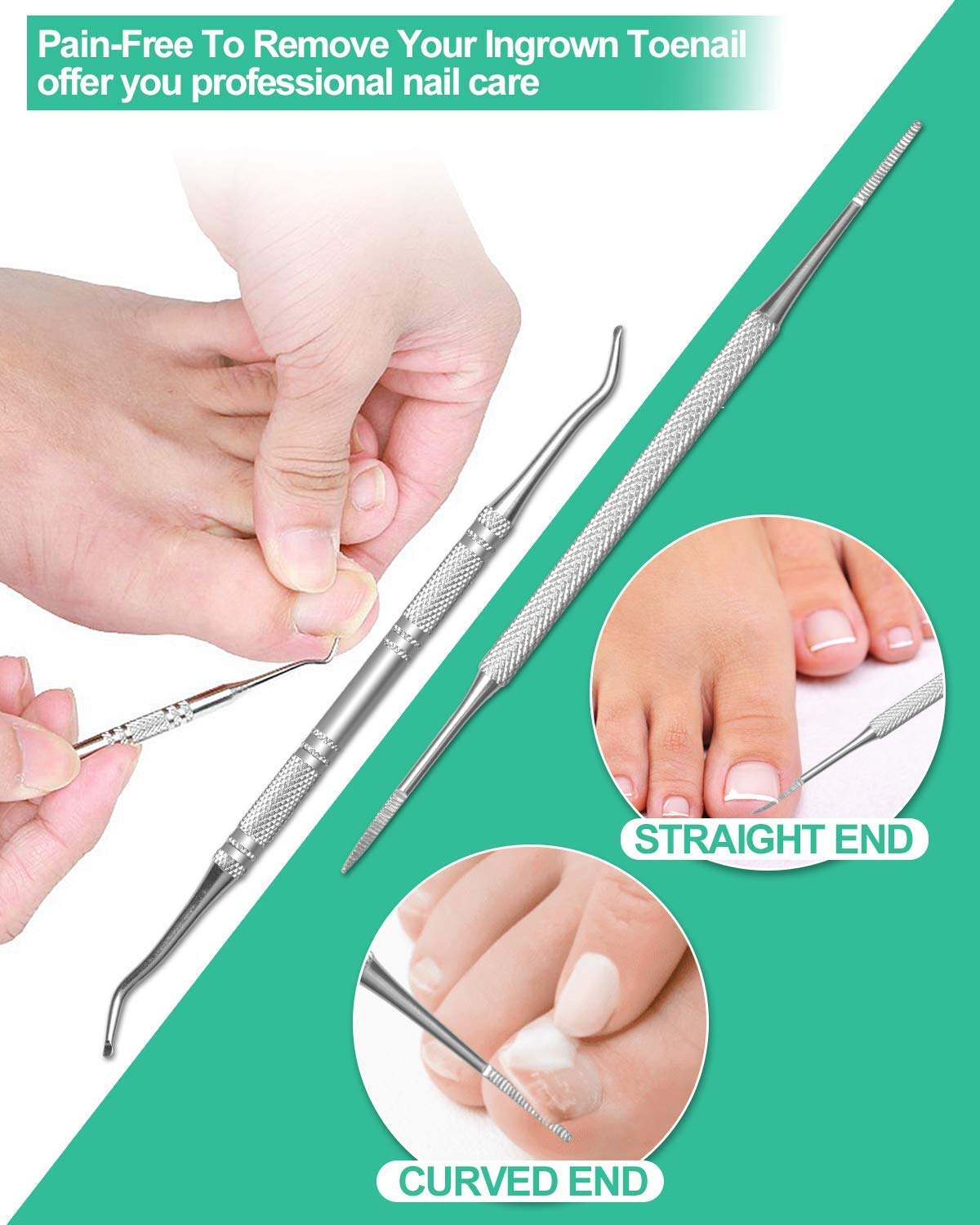 Podiatrist Toenail Clippers, Professional Thick Toenail Clippers for Thick & Ingrown Nails, Wide Jaw Opening Nail Clippers Set Toenail Clippers For Ingrown Manicure, Pedicure, Men, Women, Seniors - Image 6